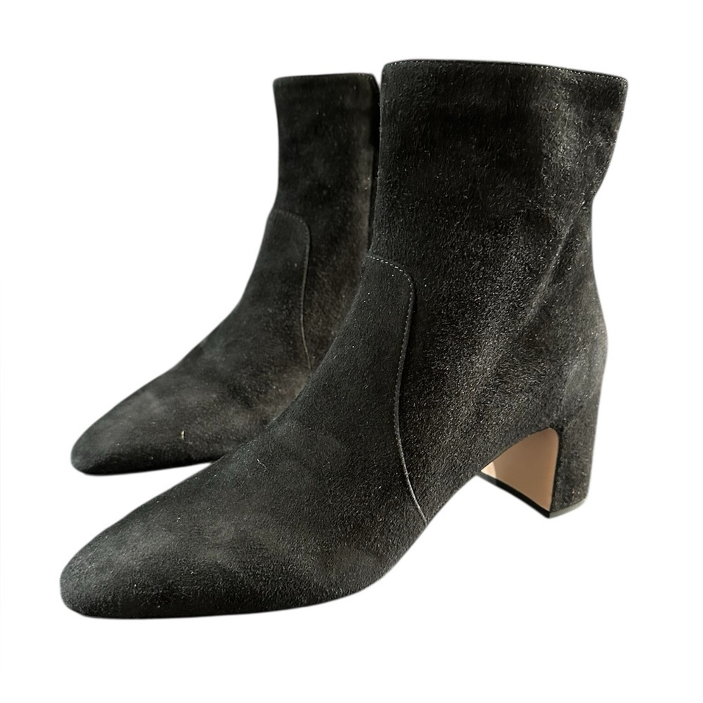 Authentic Prada Black Ankle Boots with Square Toe and Block Heel 40 9